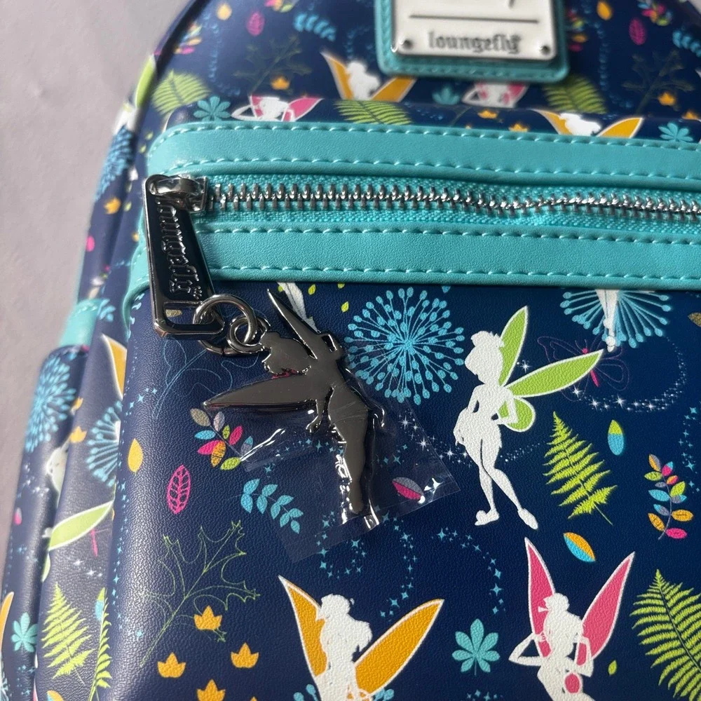 Disney Loungefly Tinkerbell Peter Pan Glow in the Dark Mini Backpack Navy Teal
